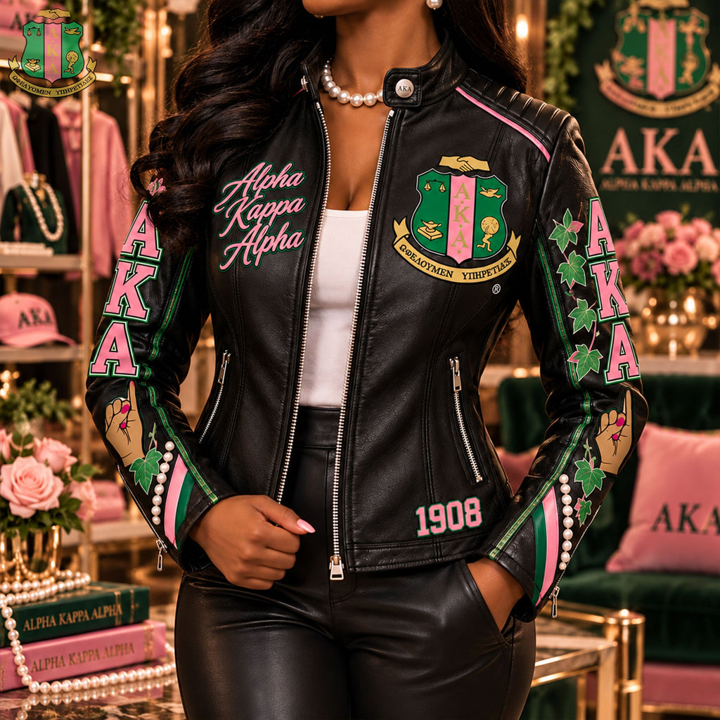 Women's Leather Biker Jacket HANNN TND AKA 1610263