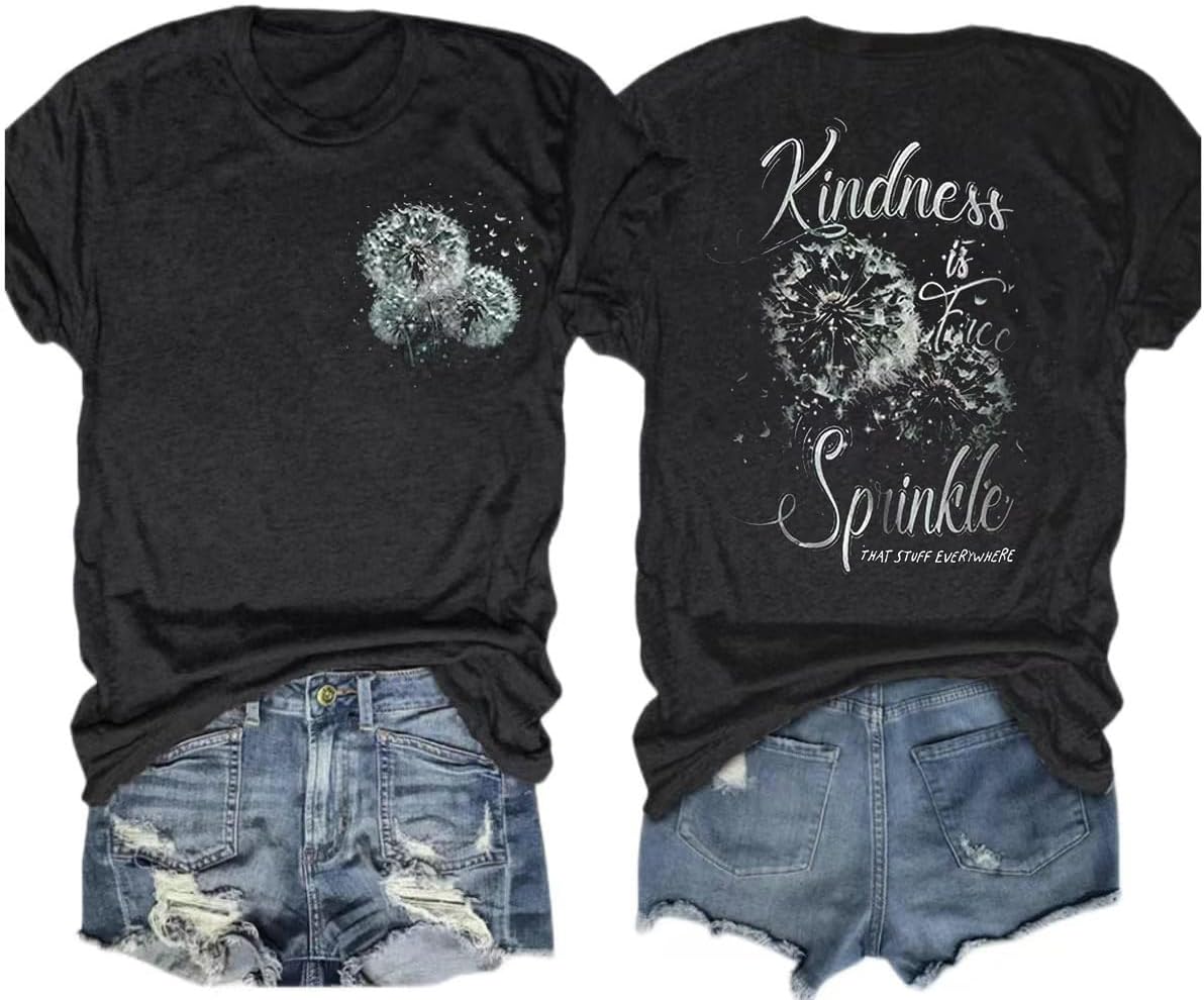 Women's Vintage Flowers Shirt Casual Boho Floral Printed T-Shirt Sunflower Wildflowers Graphic Tees Tops for Girl