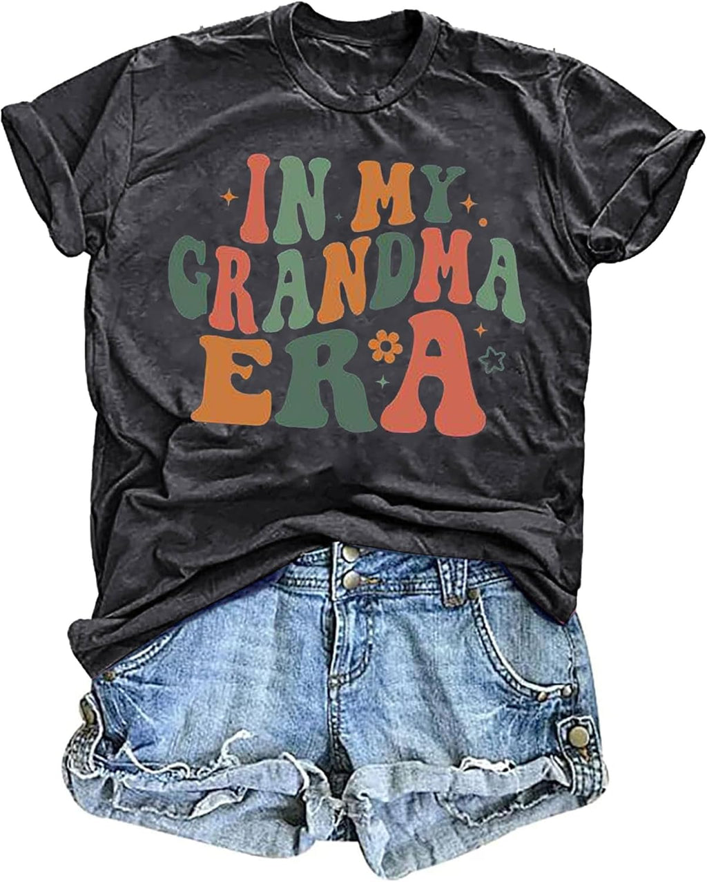 Mama Shirt Women Funny Letters Print Mother's Day Graphic Tees in My Mama Era Shirt Mom Life Casual T-Shirt Tops