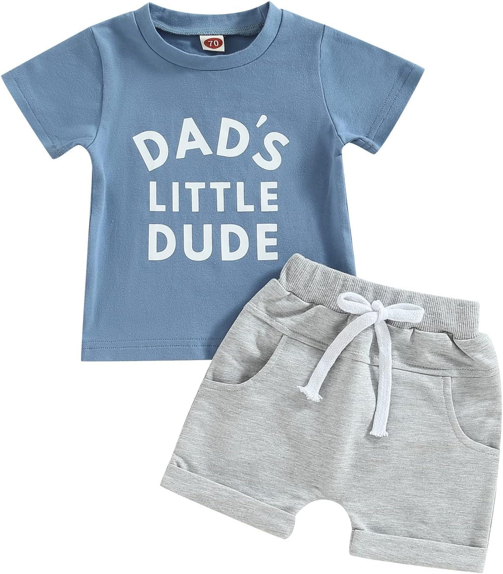 BemeyourBBs Toddler Baby Boy Summer Clothes Funny Letter T Shirt Elastic Waist Pockets Shorts Set 2 Piece Outfit