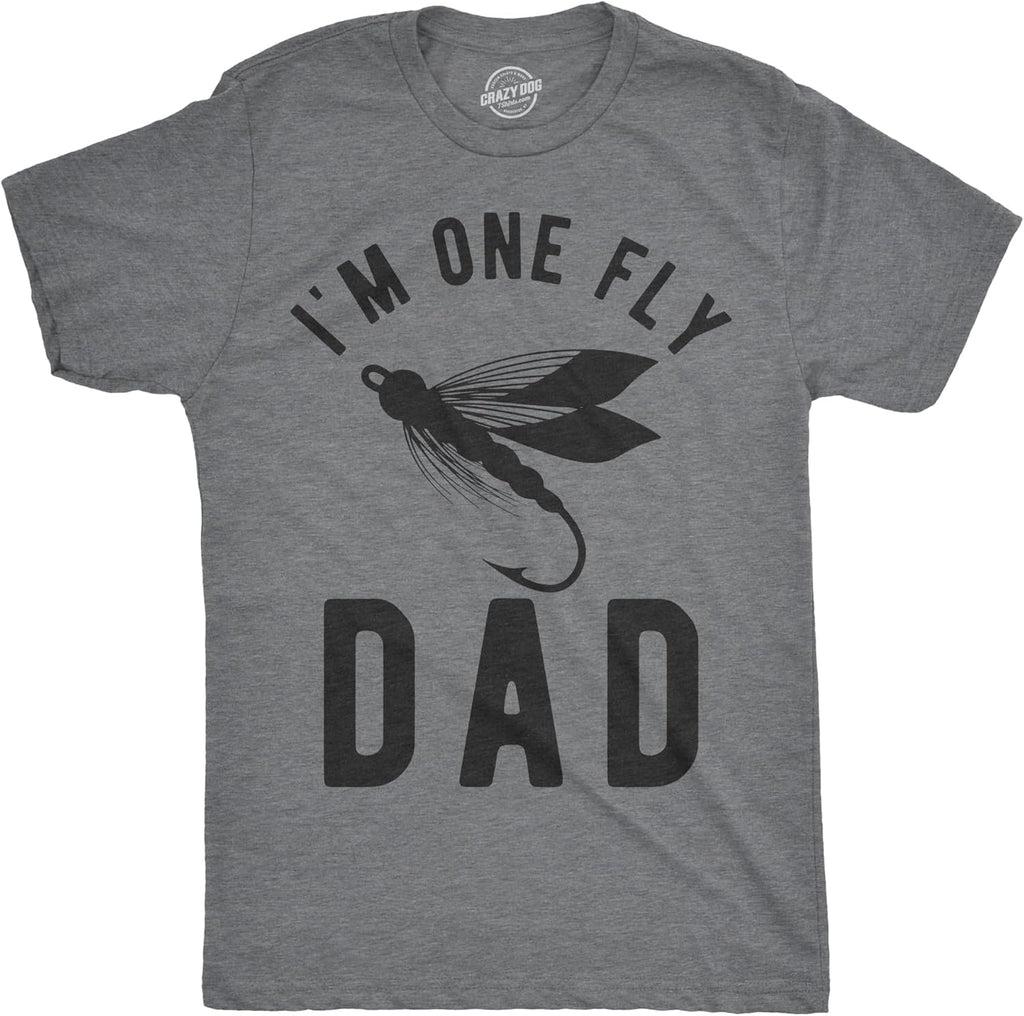 Crazy Dog Dad Fishing Shirts Funny Father's Day Reel Cool Dad Papa Grandpa Tees