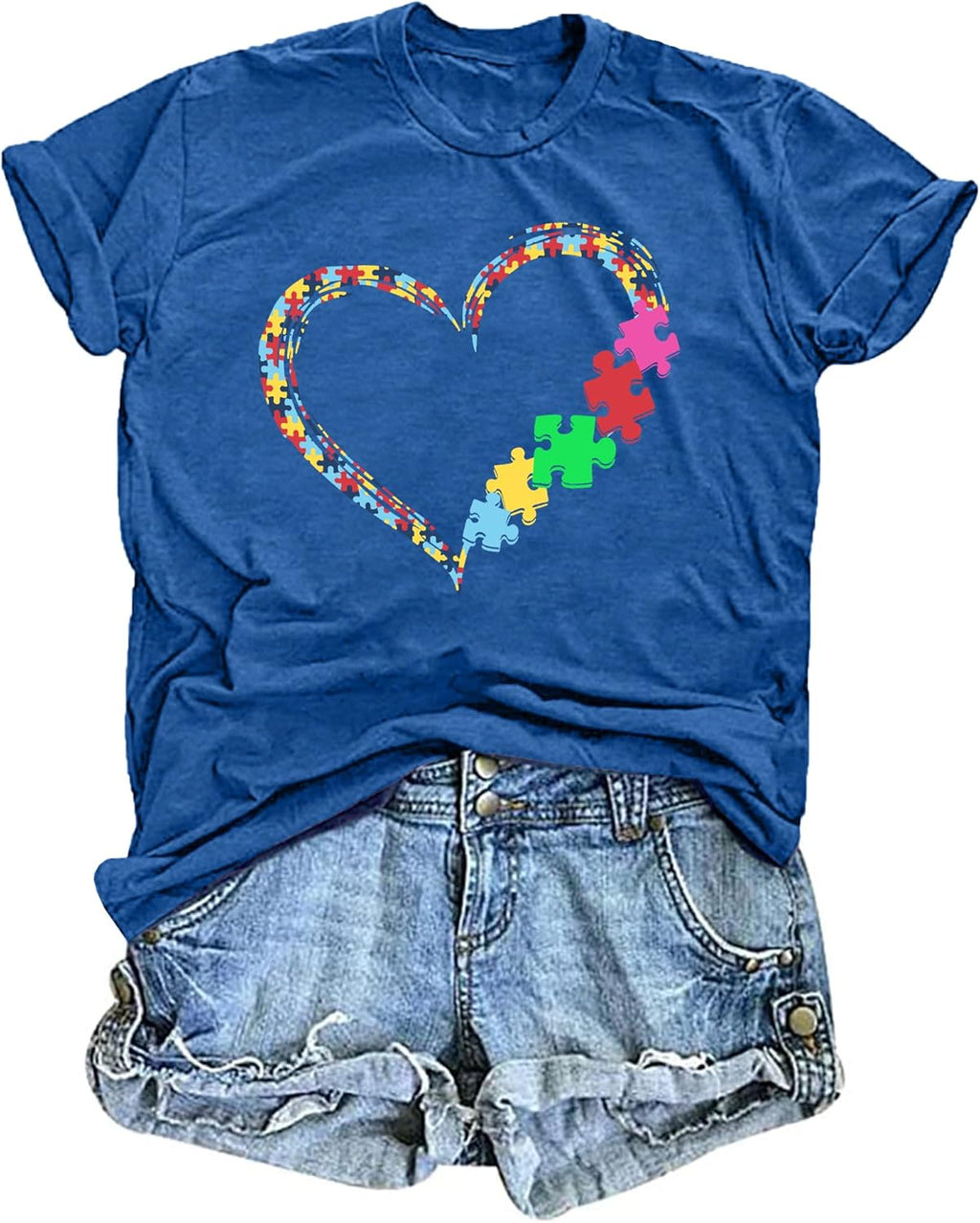 Autism Awareness Shirts Women Autism T Shirt Autistic Acceptance Tee Casual Inspirational Tops