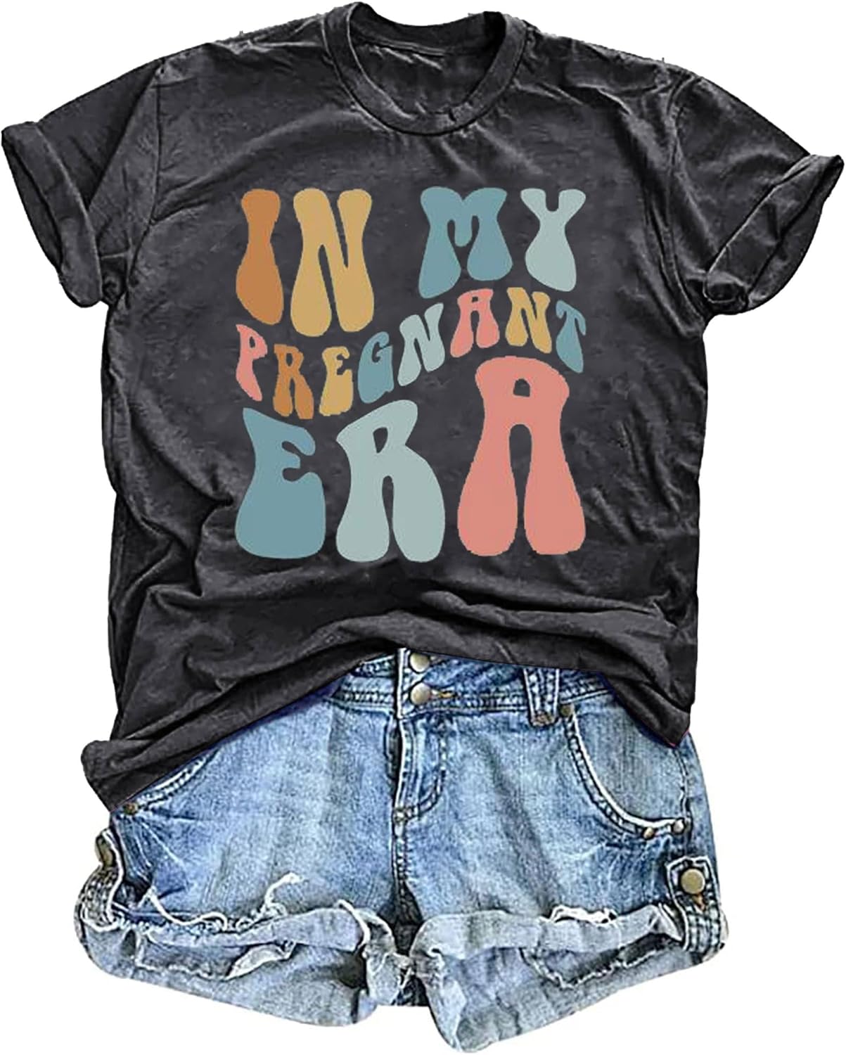 Mama Shirt Women Funny Letters Print Mother's Day Graphic Tees in My Mama Era Shirt Mom Life Casual T-Shirt Tops