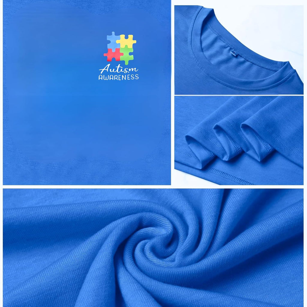Autism Shirts for Women Autism Awareness T Shirt in April We Wear Blue Casual Tee Top