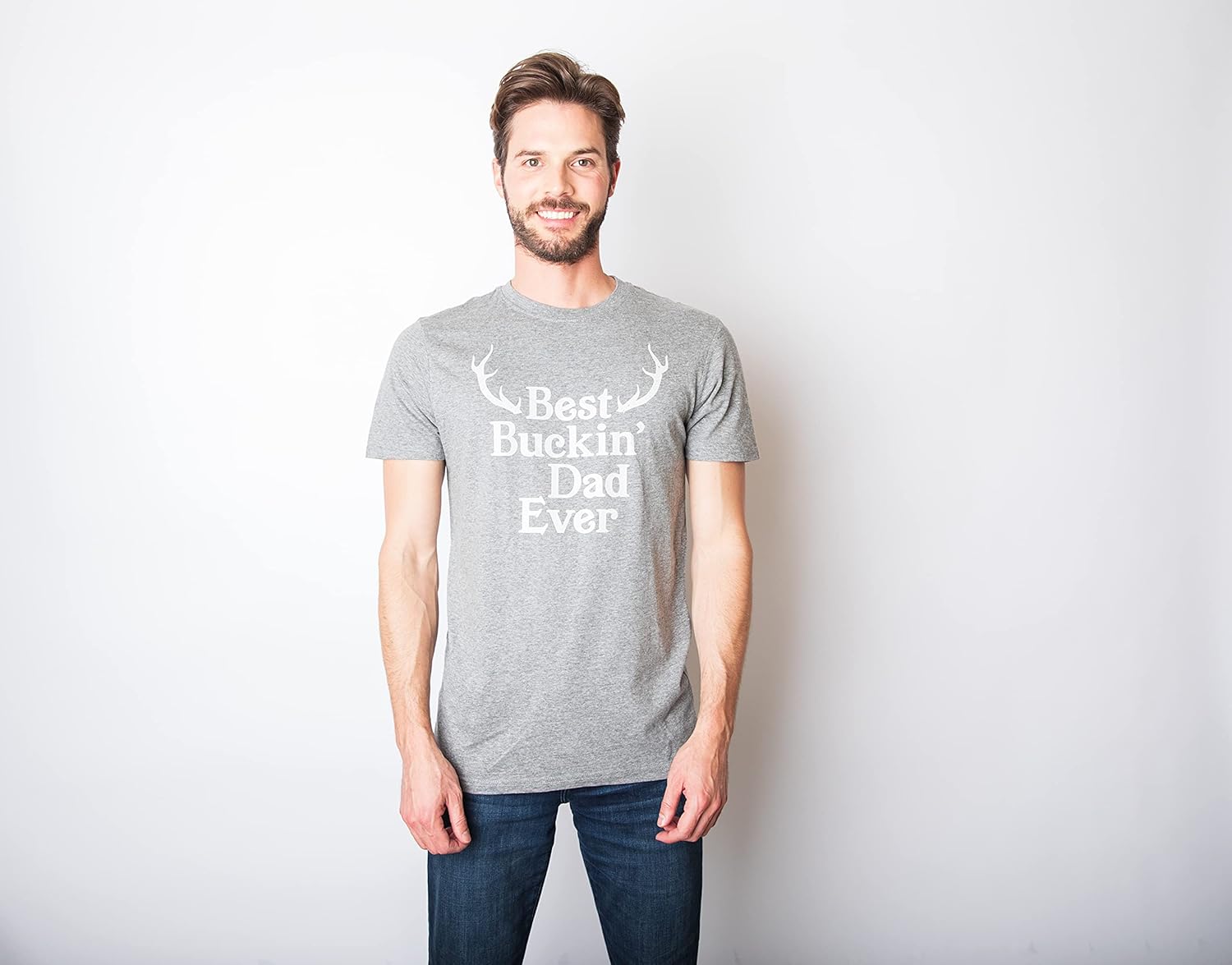 Crazy Dog Mens T Shirt Best Buckin Dad Ever for Amazing Dad Funny Fathers Day Tees