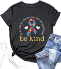 Be Kind Shirt for Women Autism Awareness T Shirts Autism Puzzle Graphic Casual Positive Tee Tops