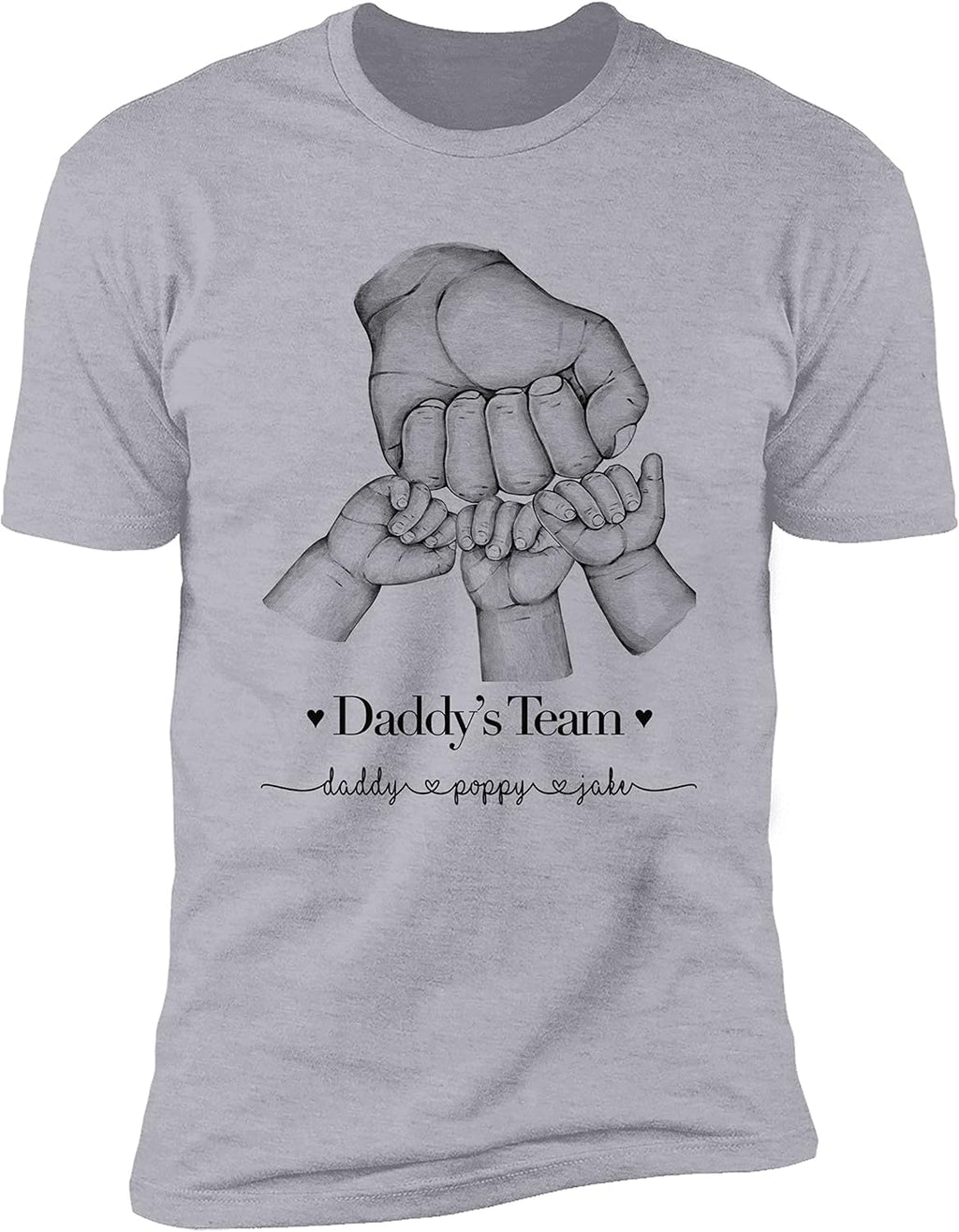 NAZENTI Personalized Fathers Day T-Shirt, Dad Papa Fist Bump Flag Shirt, Grandpa Papa Shirt, Gifts for Fathers Day