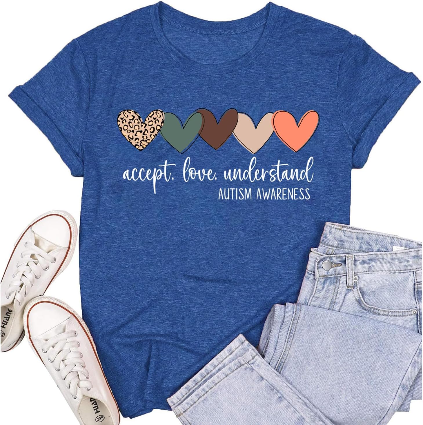 SUWATOIN Womens Autism Awareness Shirts Autistic Support T-Shirt Puzzle Piece Tee Tops