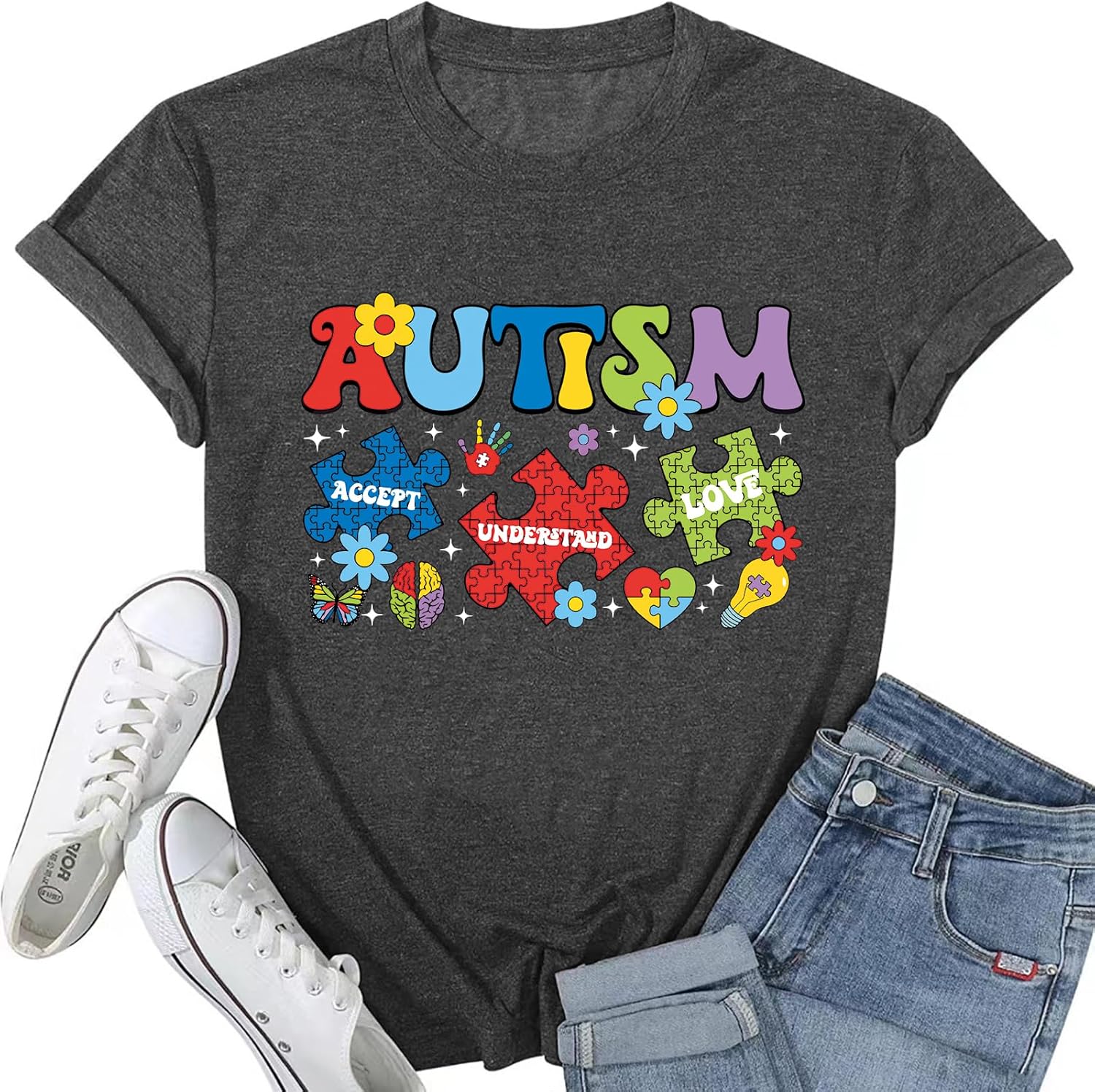 Teacher Shirts for Women Autism Speech Therapy T-Shirt Special Education Mental Health Teacher T-Shirt SLP Graphic Tee Top