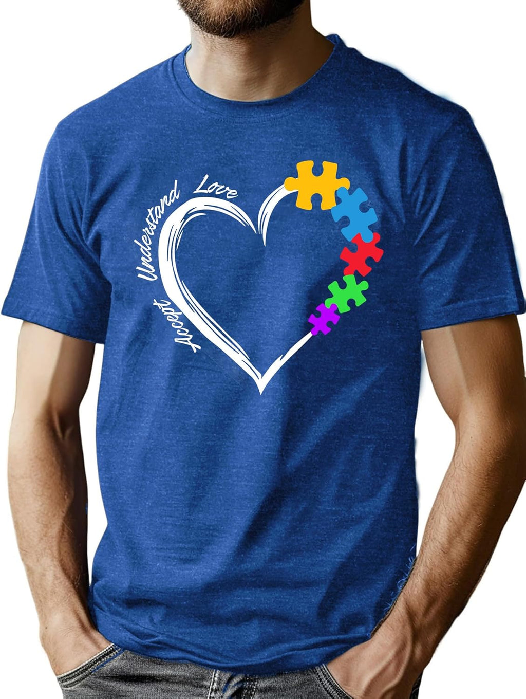 PICKID Autism Awareness Shirt Men Autism T Shirt Autism Acceptance Shirt Be Kind Inspirational Tee Autism Support Tops