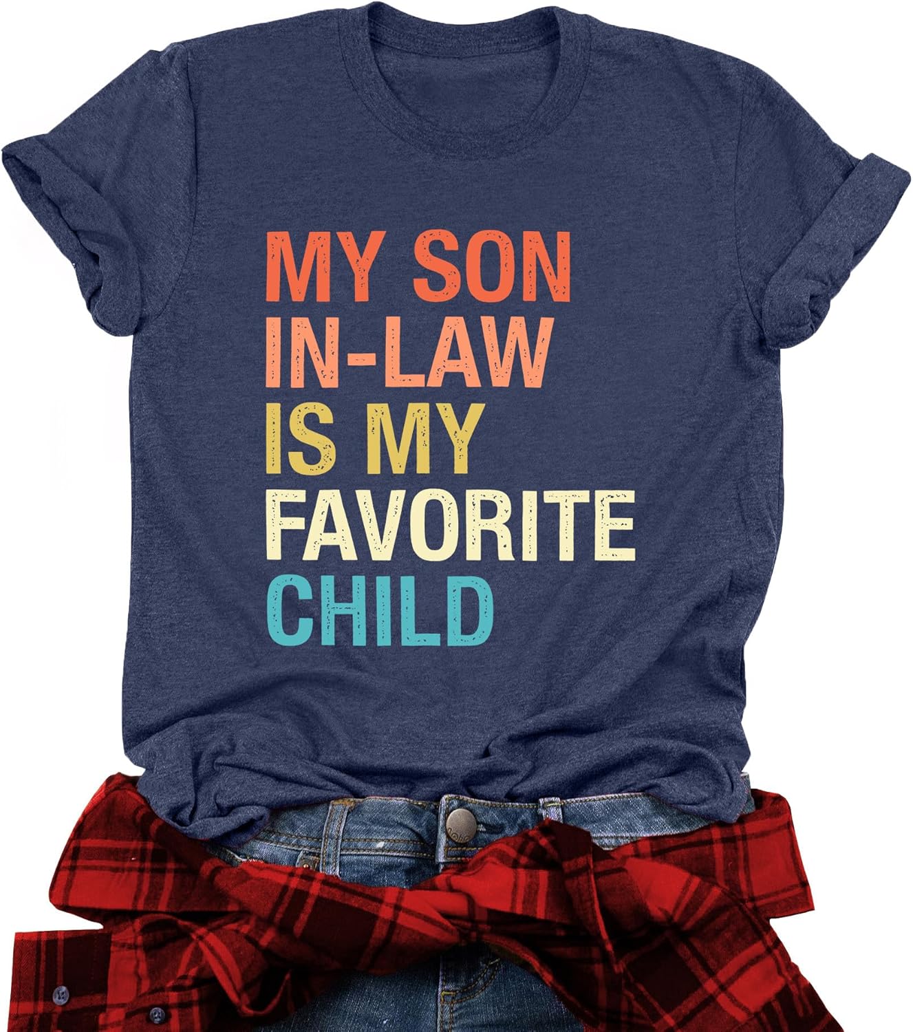 Mama Shirts Women My Son in Law is My Favorite Child Shirt Mother's Day T Shirts Gift Mom Short Sleeve Tops