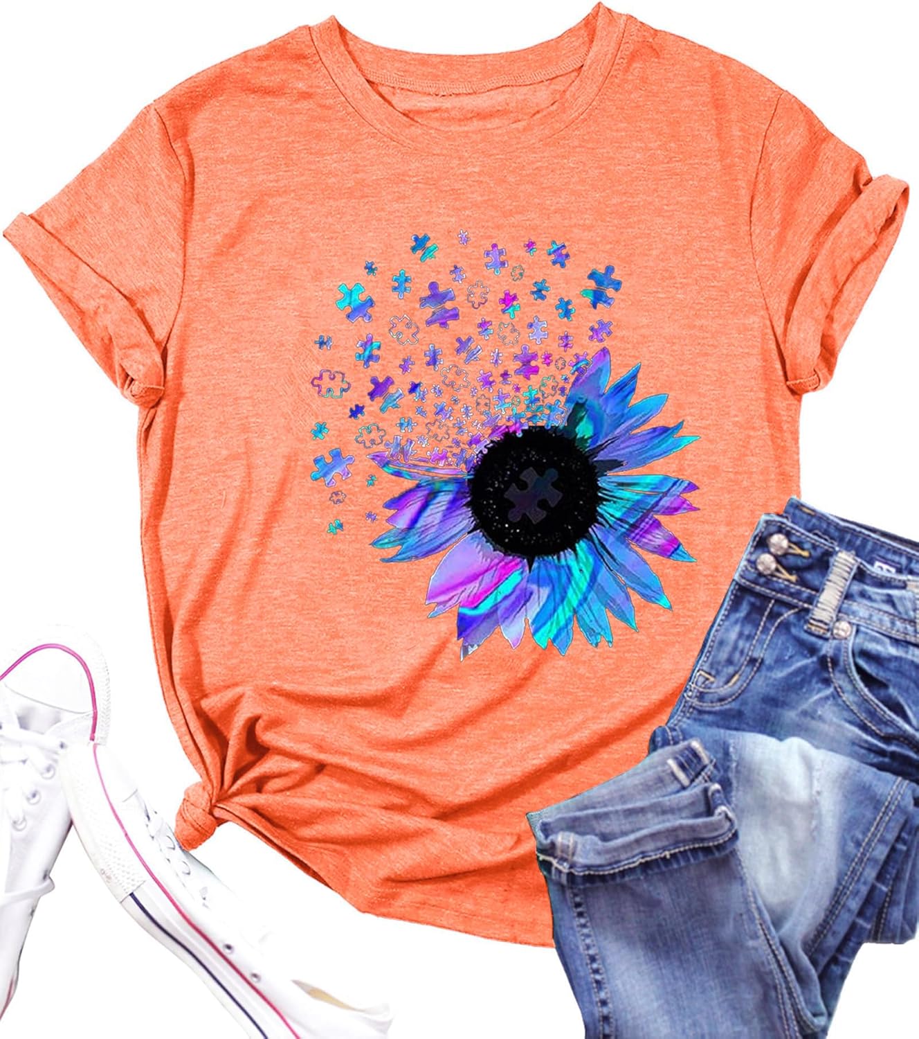 Bealatt Women's Sunflower Graphic Shirts Sunflower Pattern Print Tank Tops Casual Sleeveless Summer Tops Holiday Tee Shirt Mother Shirt