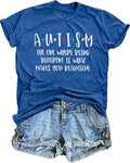 Autism Awareness Shirts Women Autism T Shirt Autistic Acceptance Tee Casual Inspirational Tops