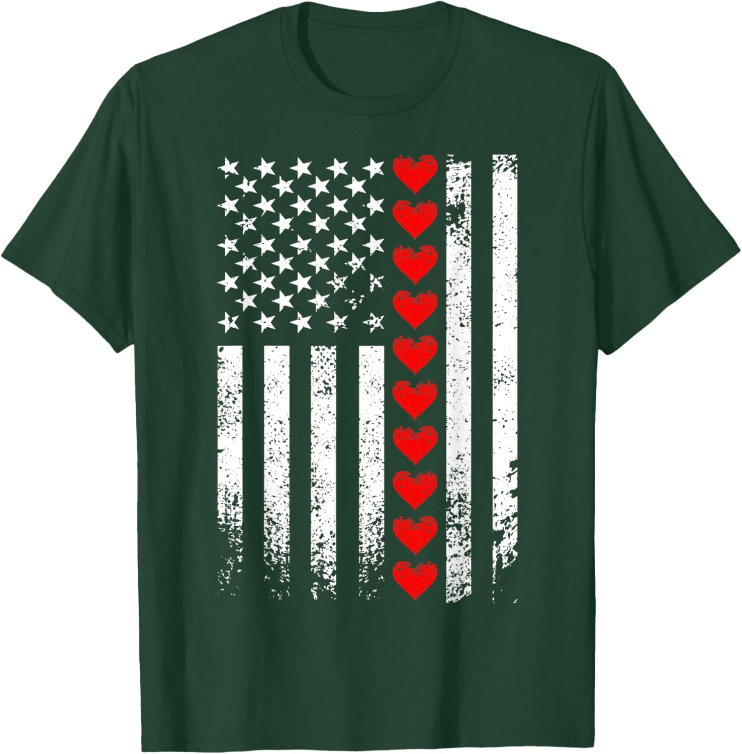 Vintage Valentines Day American Flag Hearts Mens Boys Kids