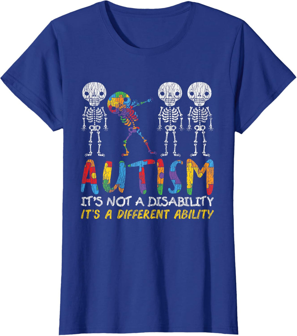 Autism Awerness - Skeleton Dabbing Autistic Kids Awareness