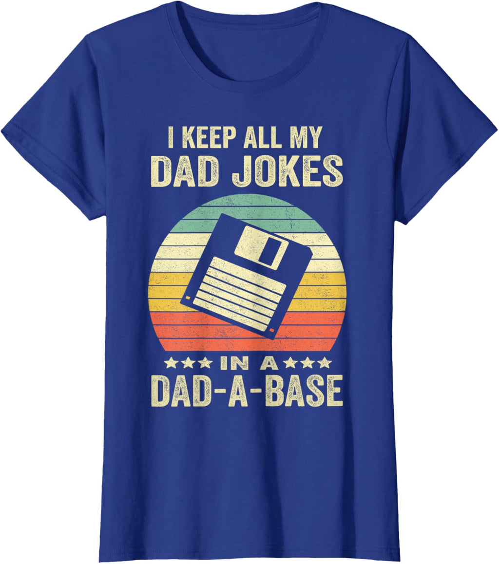 Mens Funny dad jokes in dad-a-base vintage for father's day