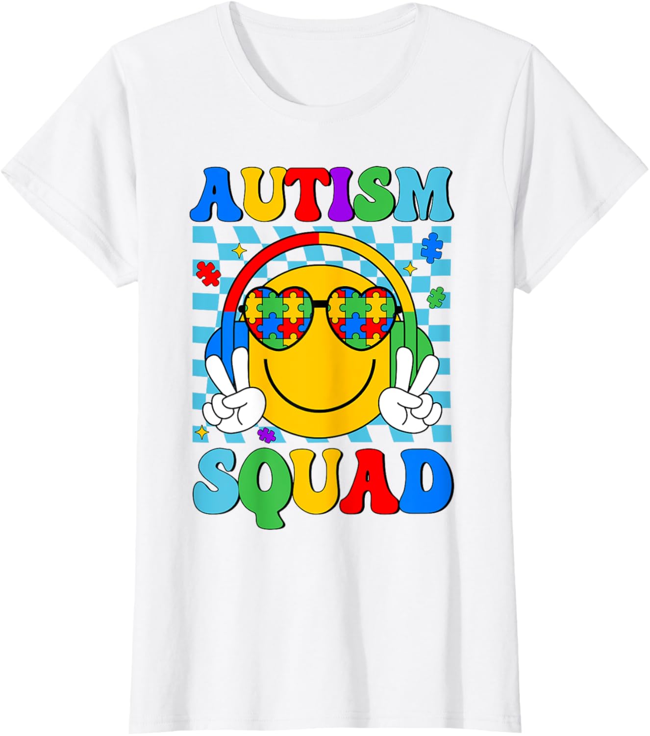 Autism Awareness Autism Squad Support Smile Face Women Men
