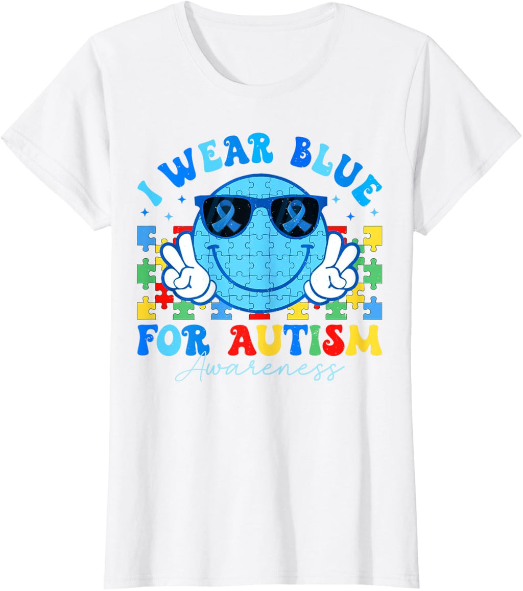 I Wear Blue For Autism Awareness Month Teacher Kids Boys