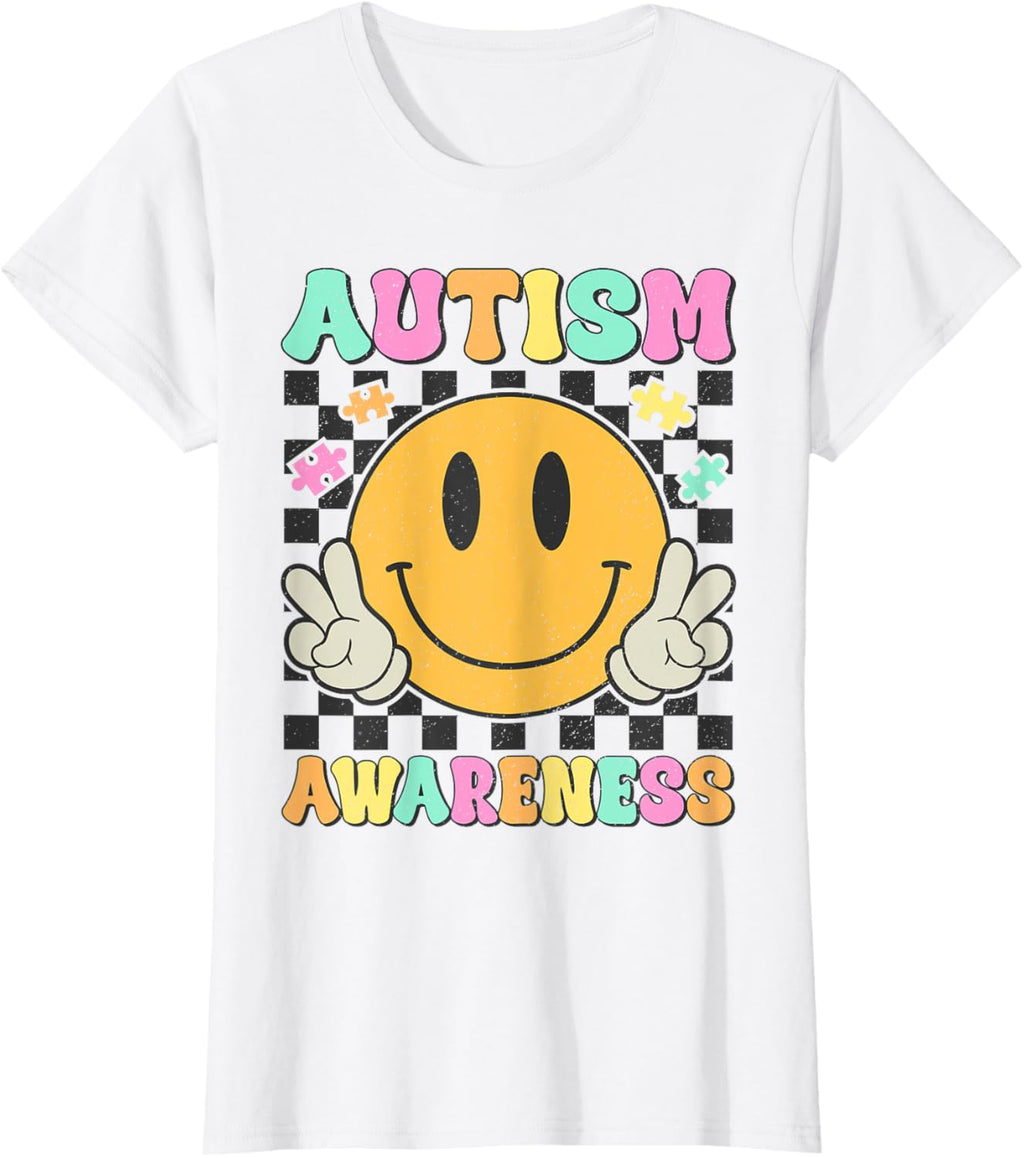 Autism Awareness Kids Men Women Smile Face Autistic Autism