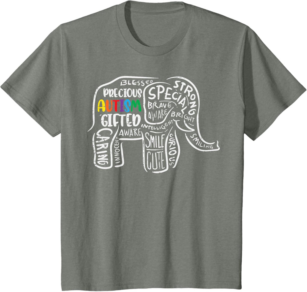 Autism Awareness Elephant Acceptance Autistic Men Women Kids