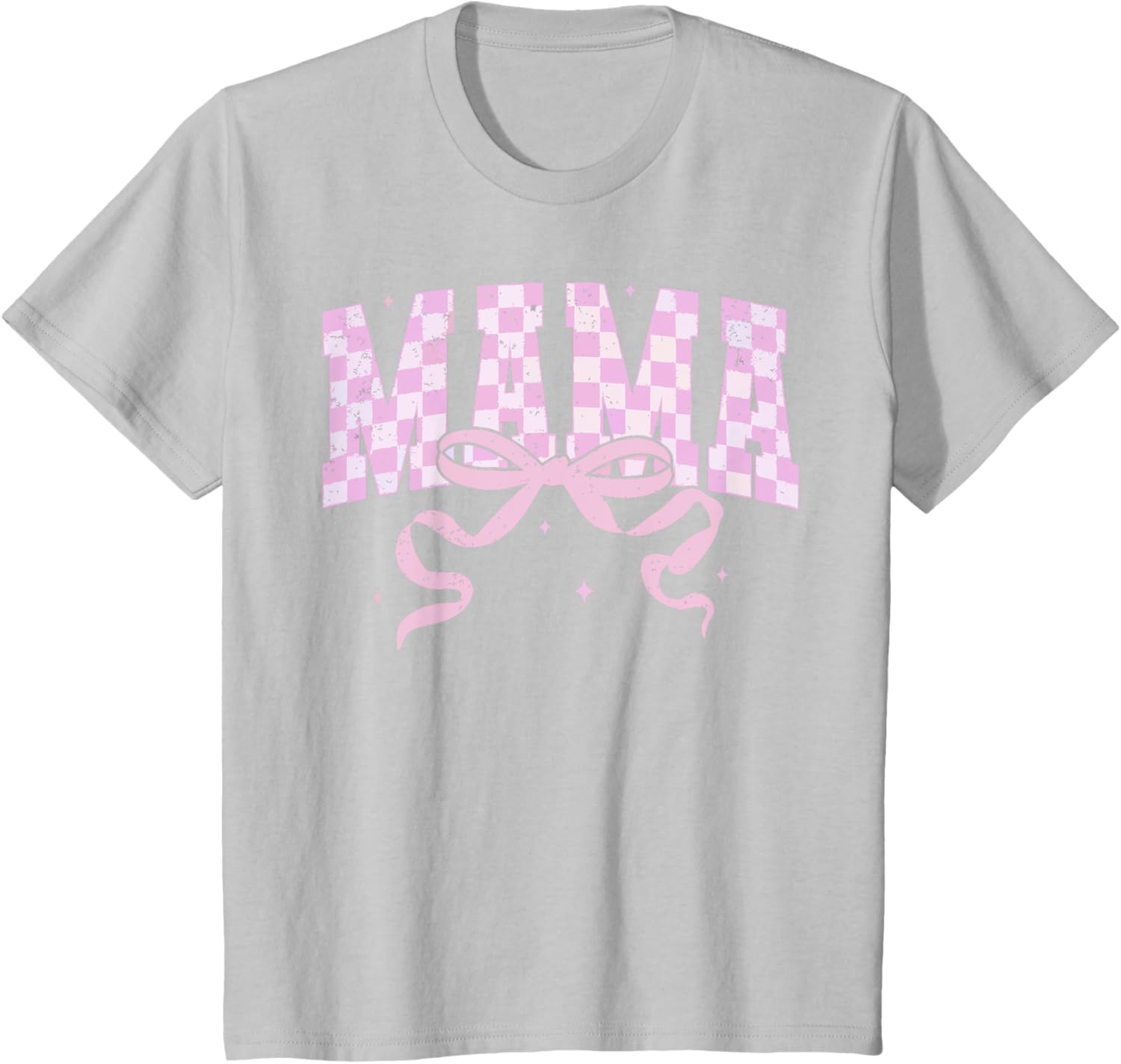 Retro Checkered Mama Coquette Mother's Day Pink Bow