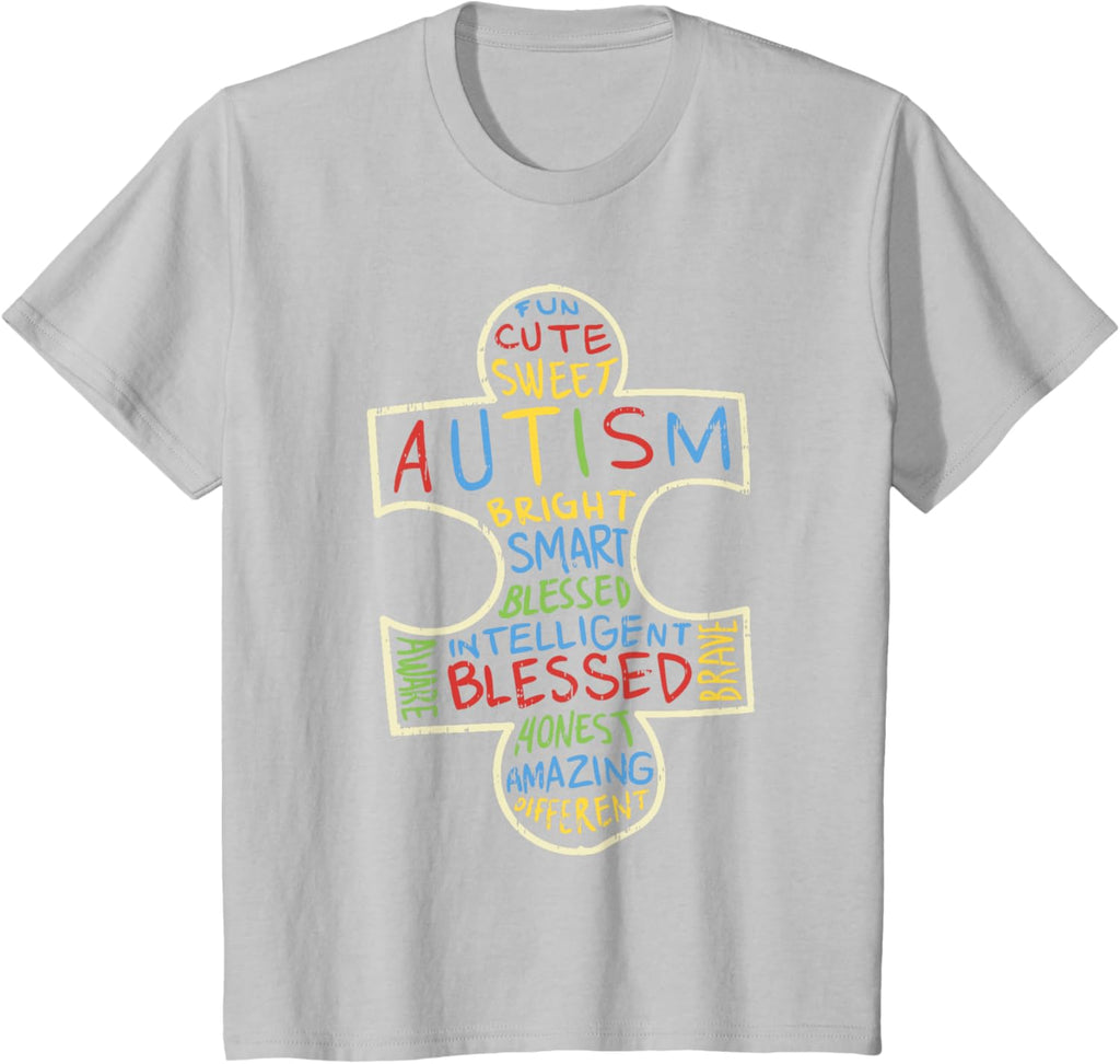 Autism Awareness Shirt Puzzle Piece Words Autistic Gift