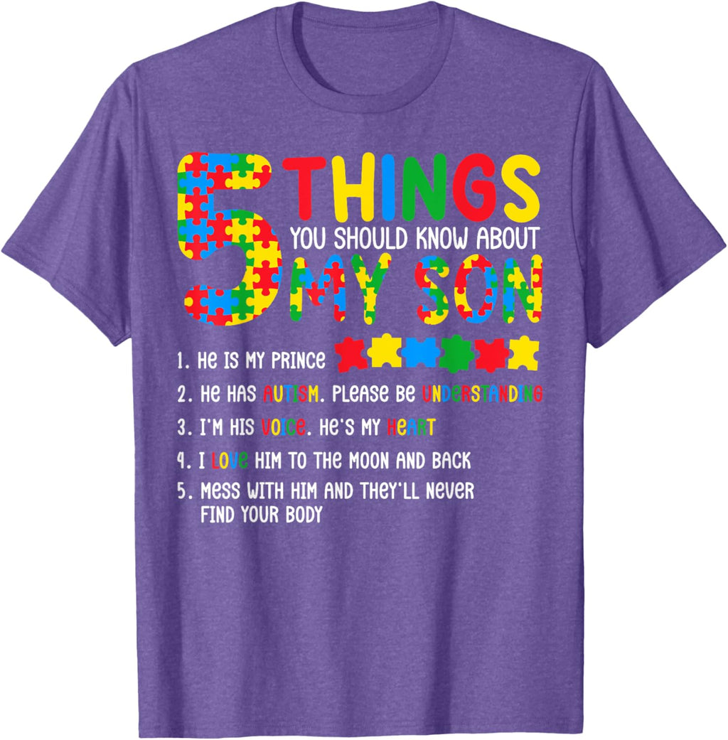 Autism Awareness Shirt 5 Things You Should Know About My Son