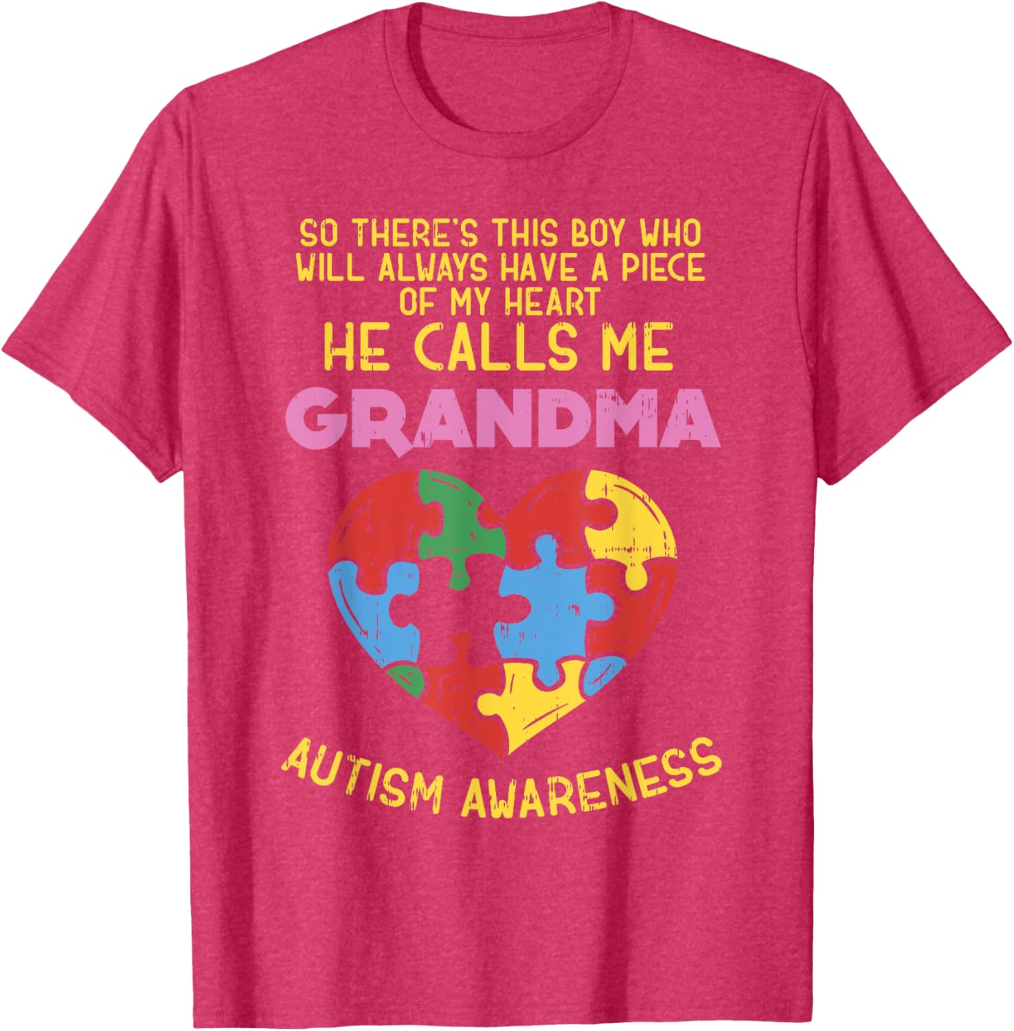 Grandma Autism Awareness Shirt Austistic Boy Piece My Heart