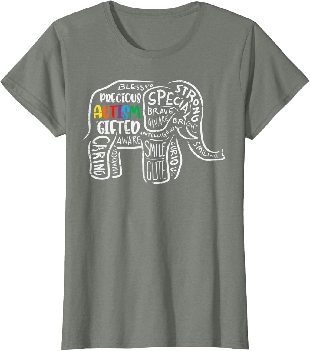 Autism Awareness Elephant Acceptance Autistic Men Women Kids