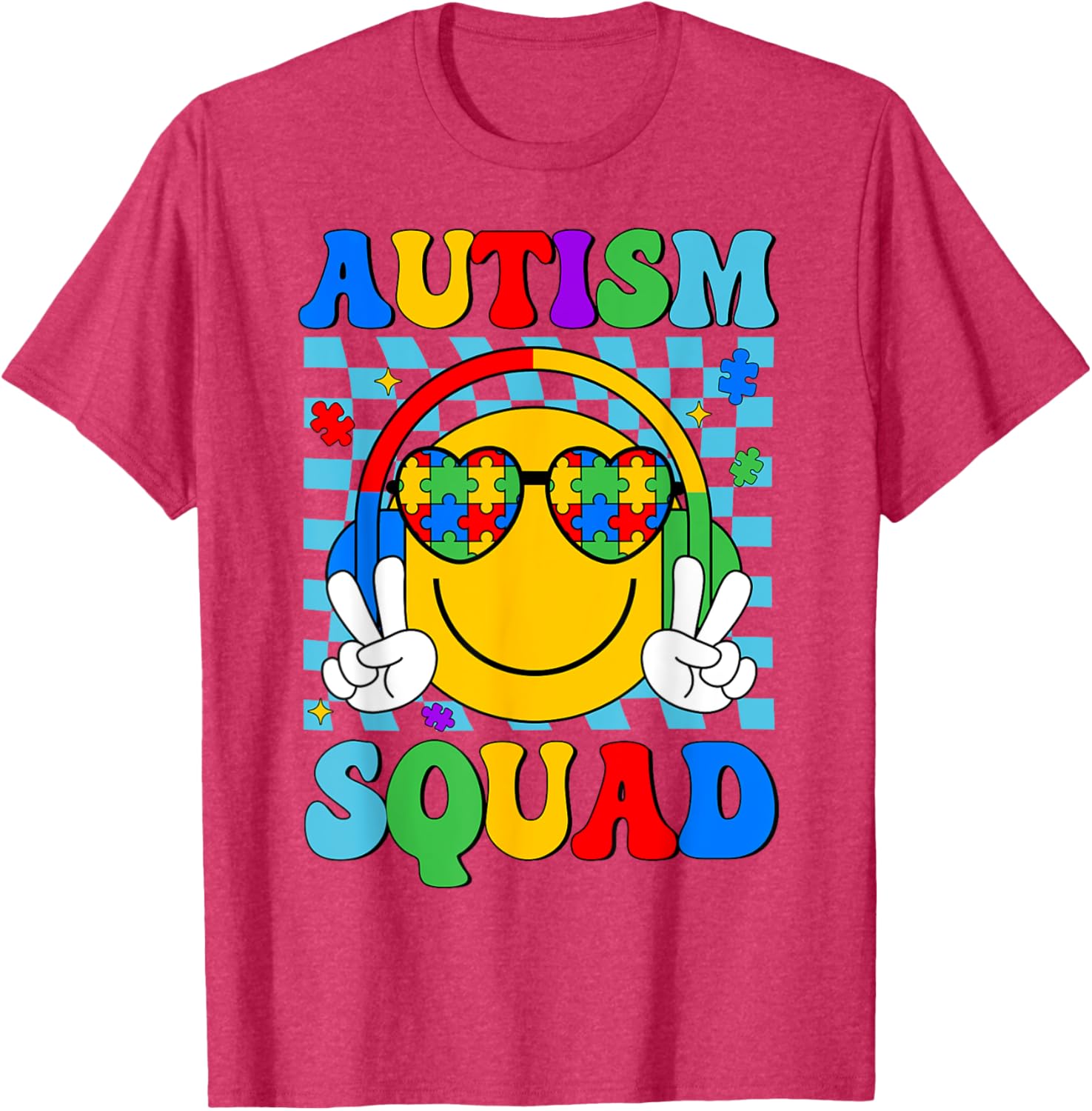 Autism Awareness Autism Squad Support Smile Face Women Men