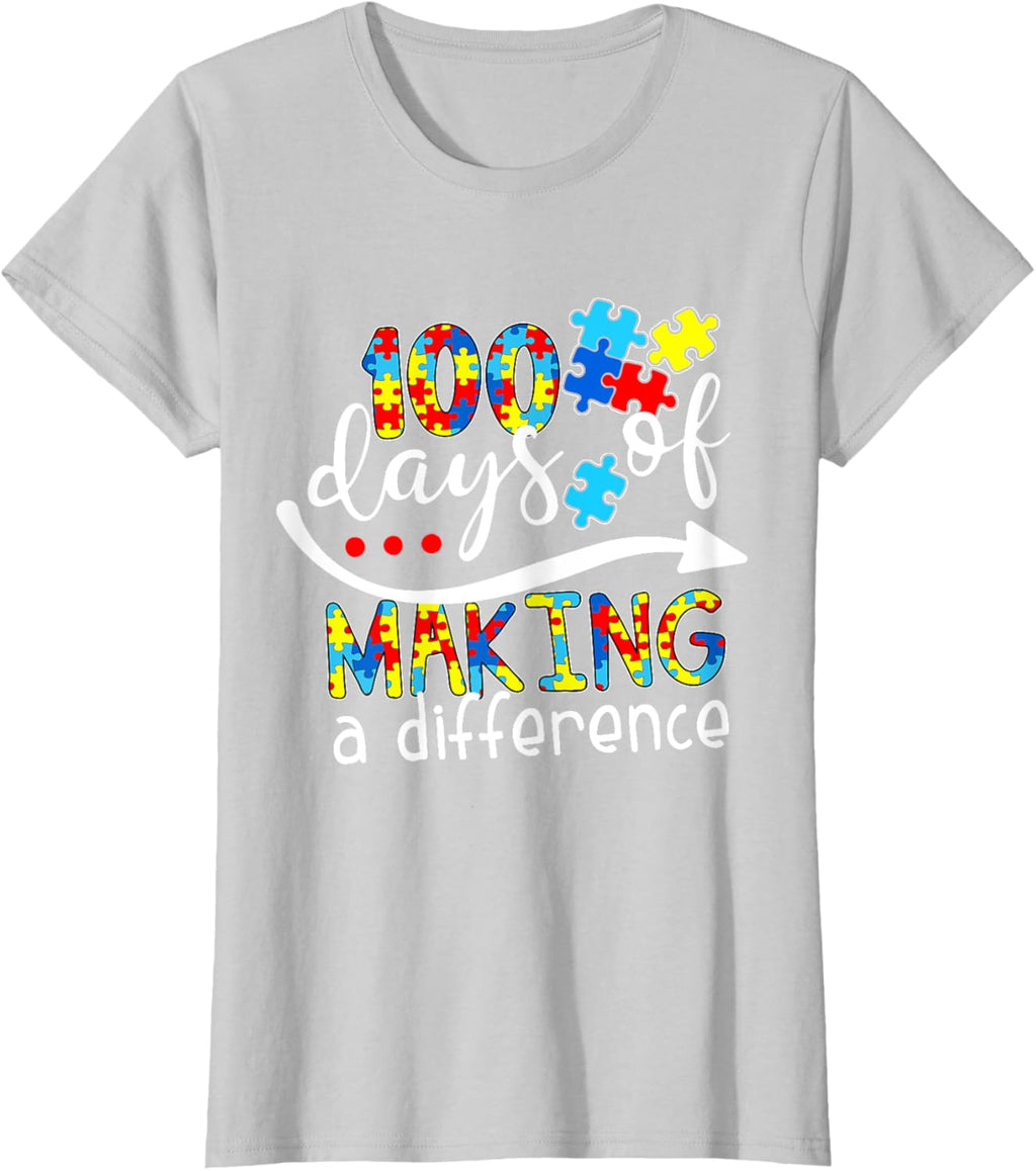 Autism 100 Days 100th day of school teacher autism awareness