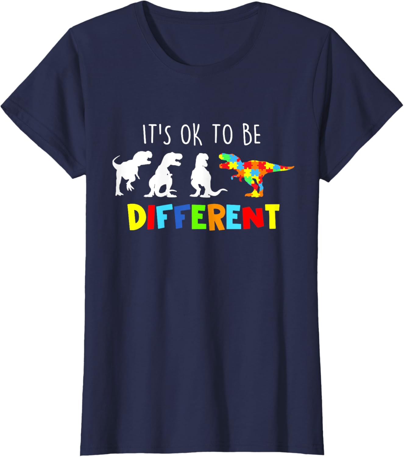 Autism Awareness Dinosaur Kid Boys Its Ok To Be Different