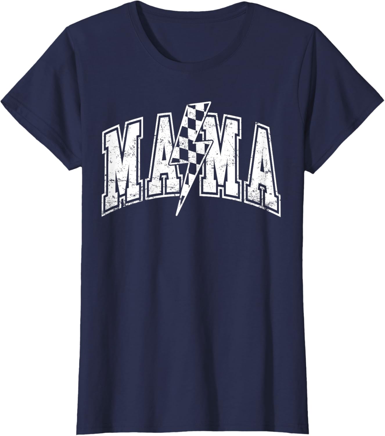 Mama Lightning Bolt Checkered Varsity Mom Women Mother's Day Mother Shirt