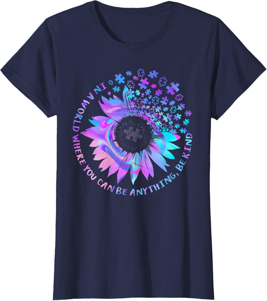 Be Kind Autism Awareness Kindness Sunflower Tie Dye Puzzle