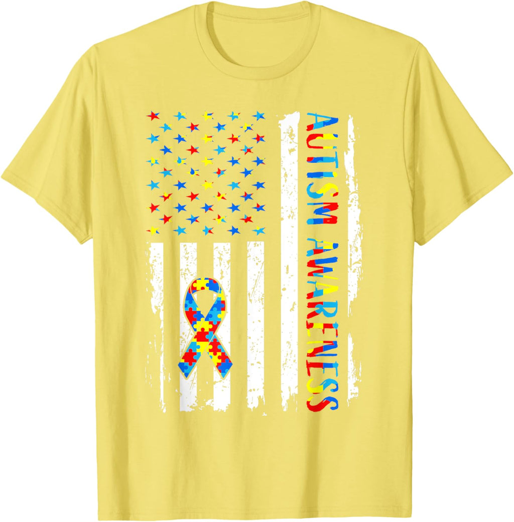 Autism Awareness Mom Dad USA flag Autistic Awareness Autism