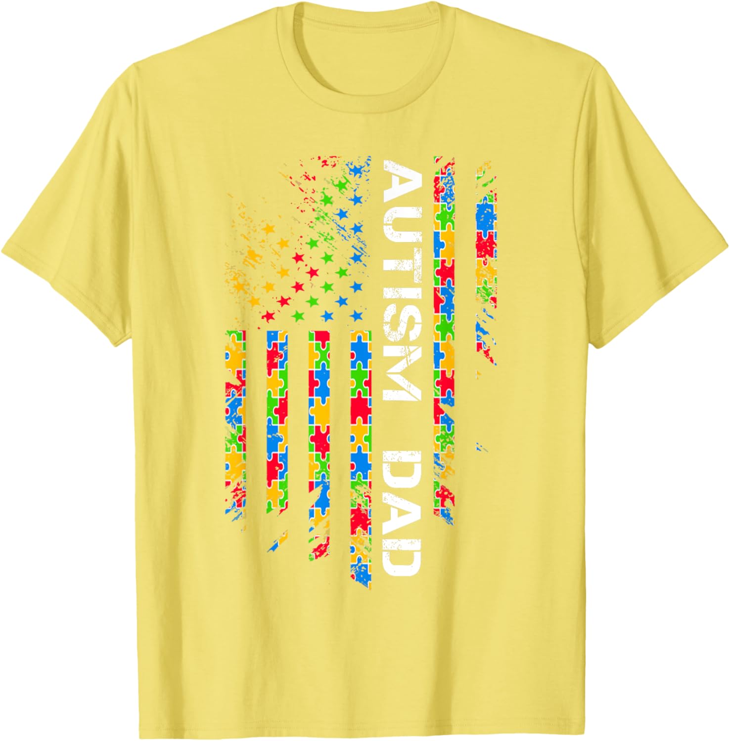 Autism Dad Awareness American Flag USA