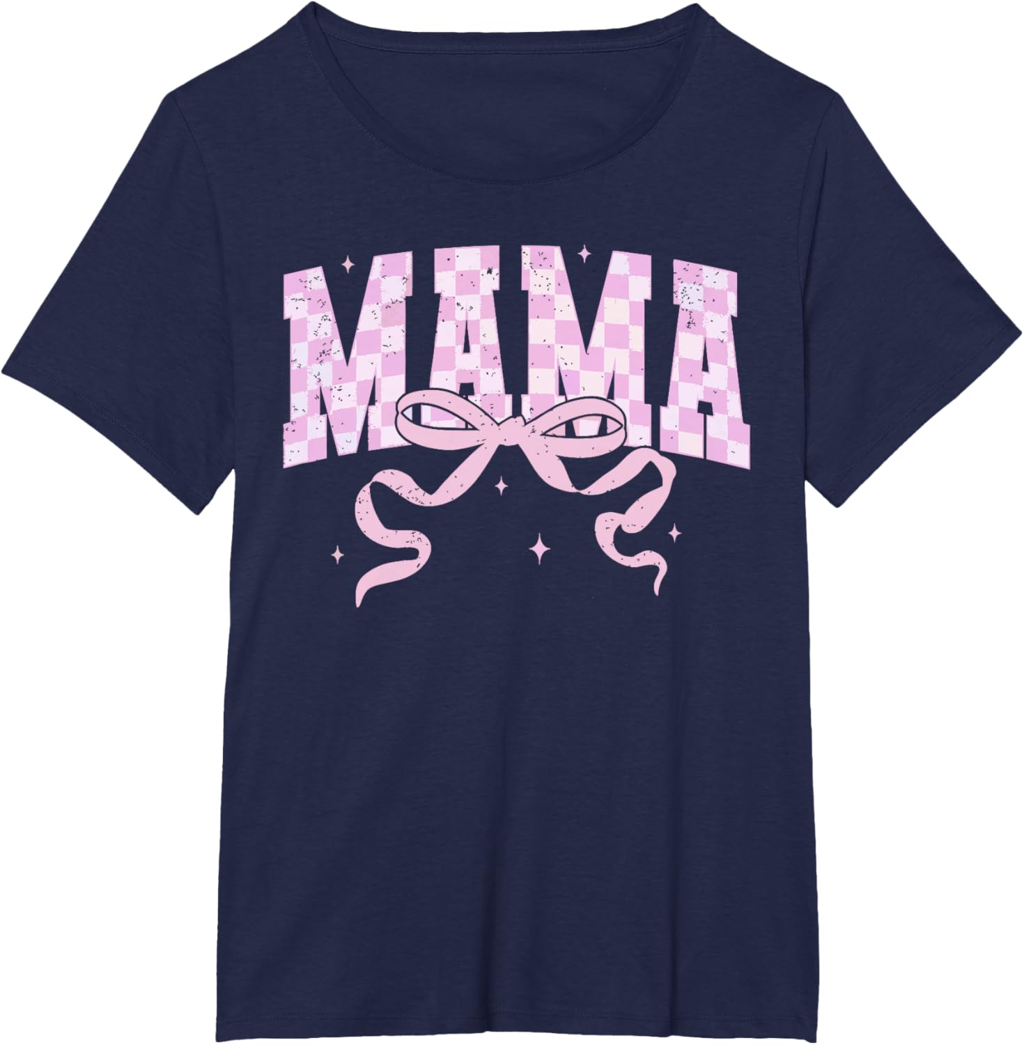 Retro Checkered Mama Coquette Mother's Day Pink Bow