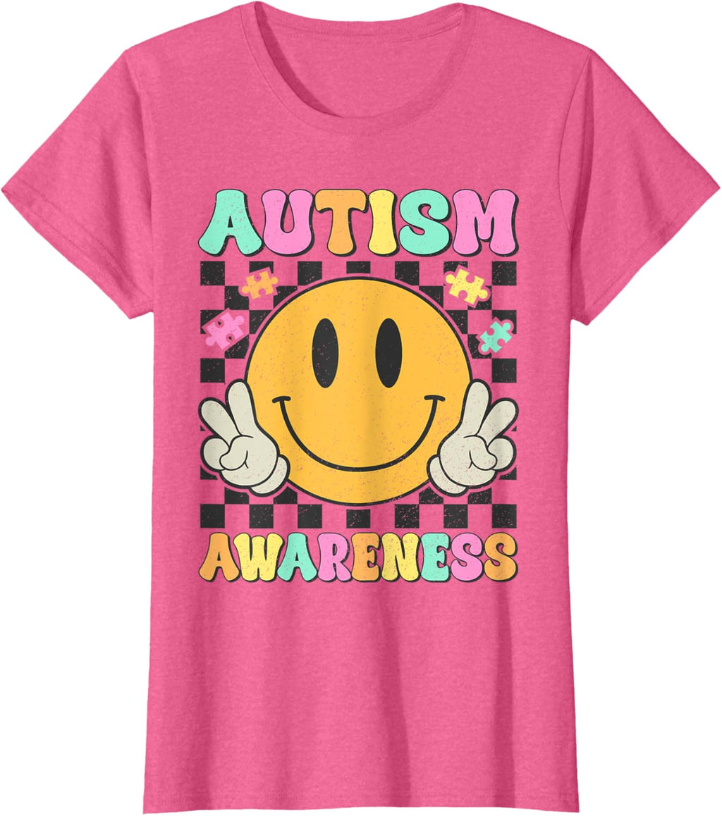 Autism Awareness Kids Men Women Smile Face Autistic Autism