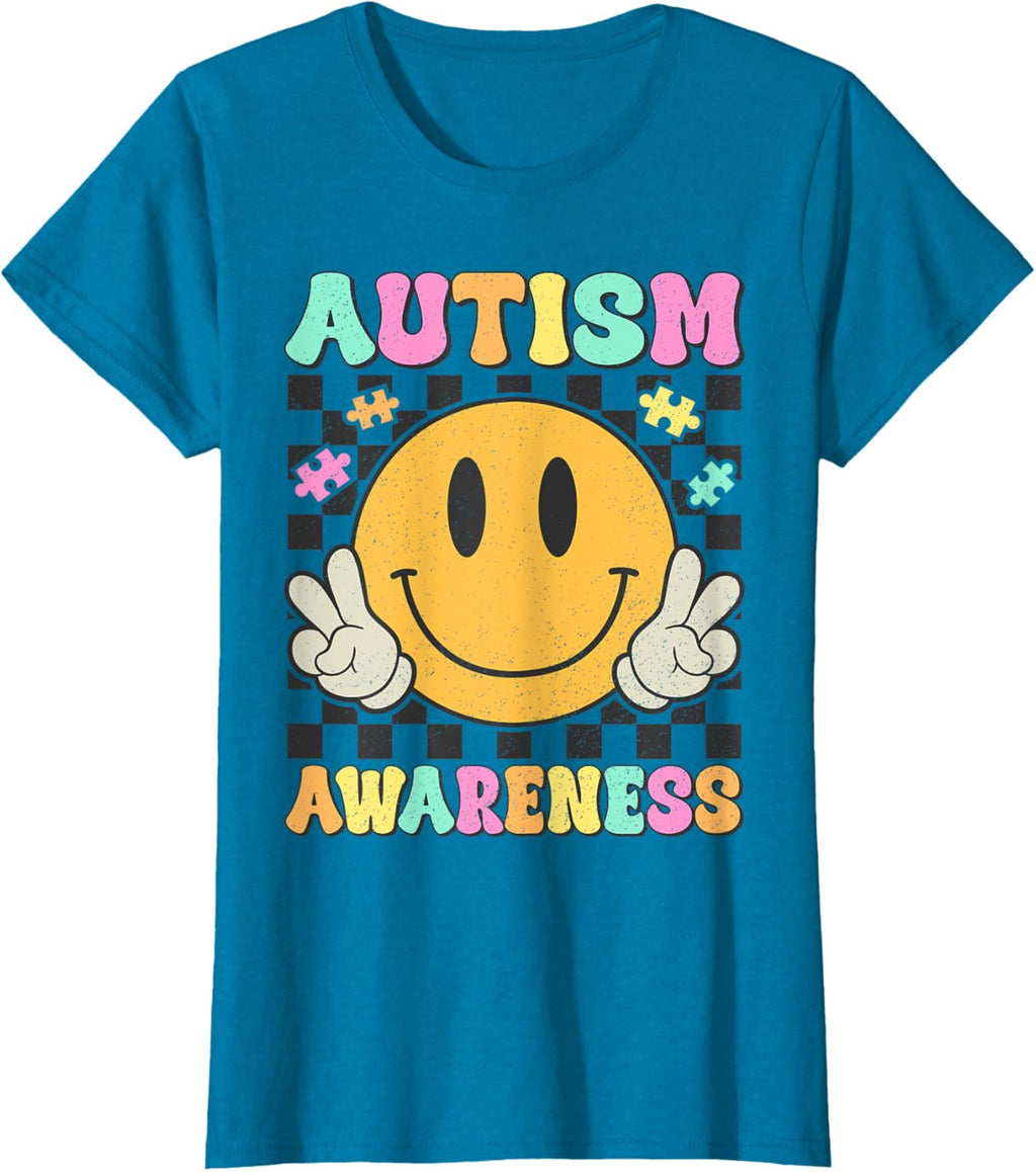 Autism Awareness Kids Men Women Smile Face Autistic Autism