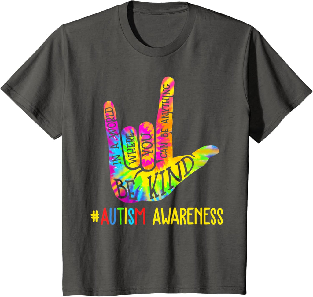 Be Kind ASL Love Sign Language Hand Autism Awareness Tie Dye
