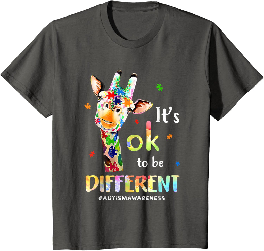 Autism Awareness Cute Giraffe Animal Its Ok To Be Different