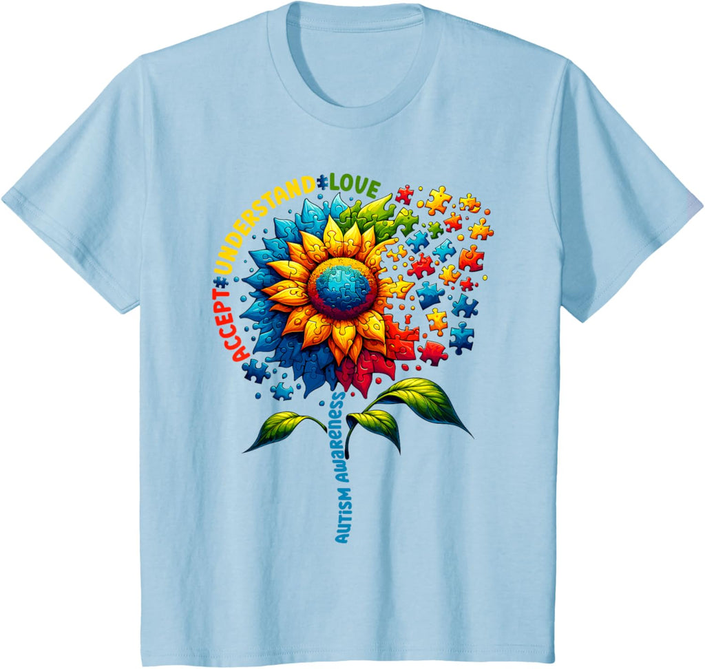 Autism Awareness Sunflower Men Women kids Autism Sunflower
