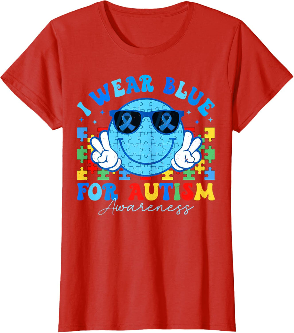I Wear Blue For Autism Awareness Month Teacher Kids Boys