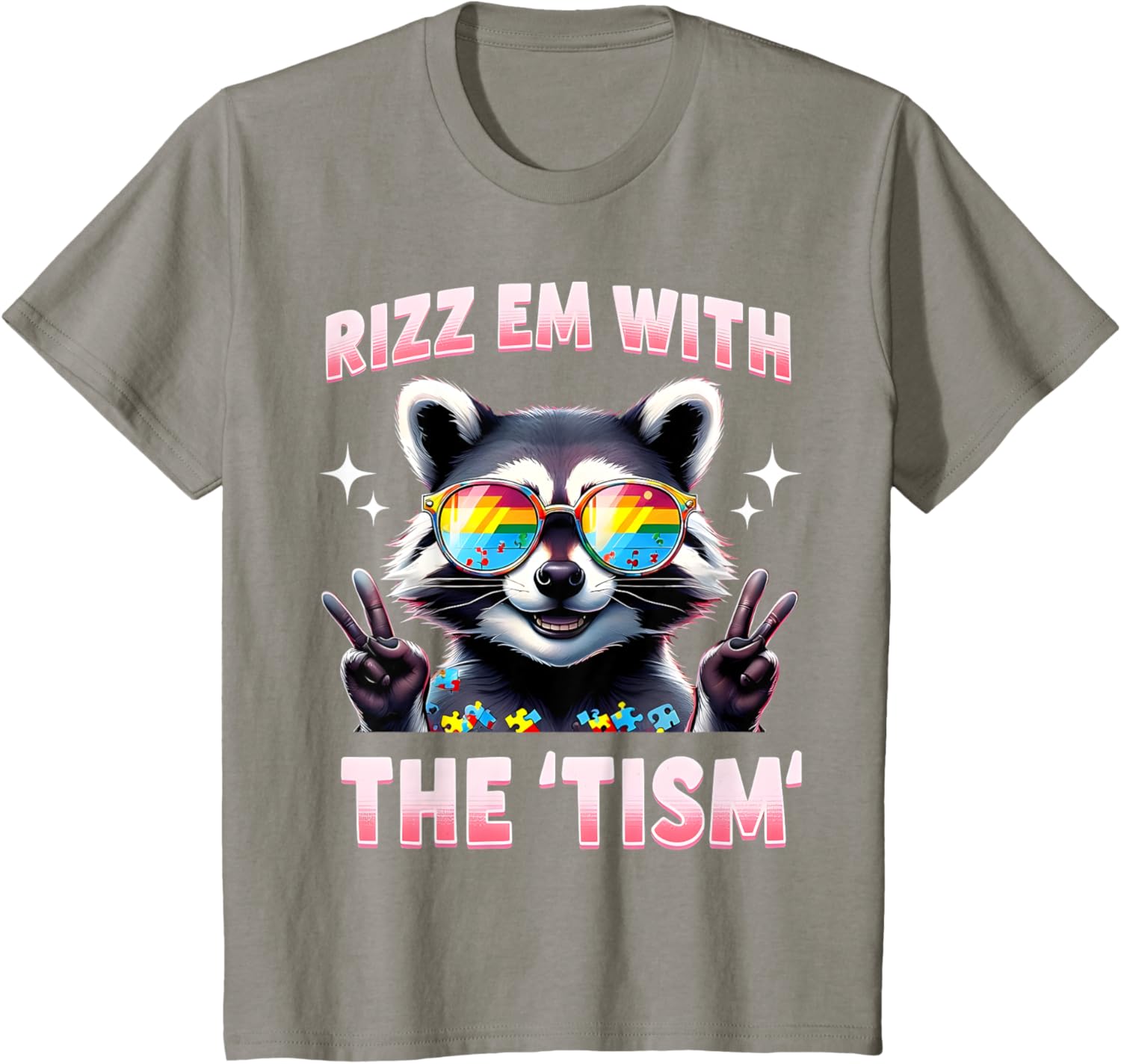 Autism Funny Rizz Em With The Tism Meme Autistic Racoon