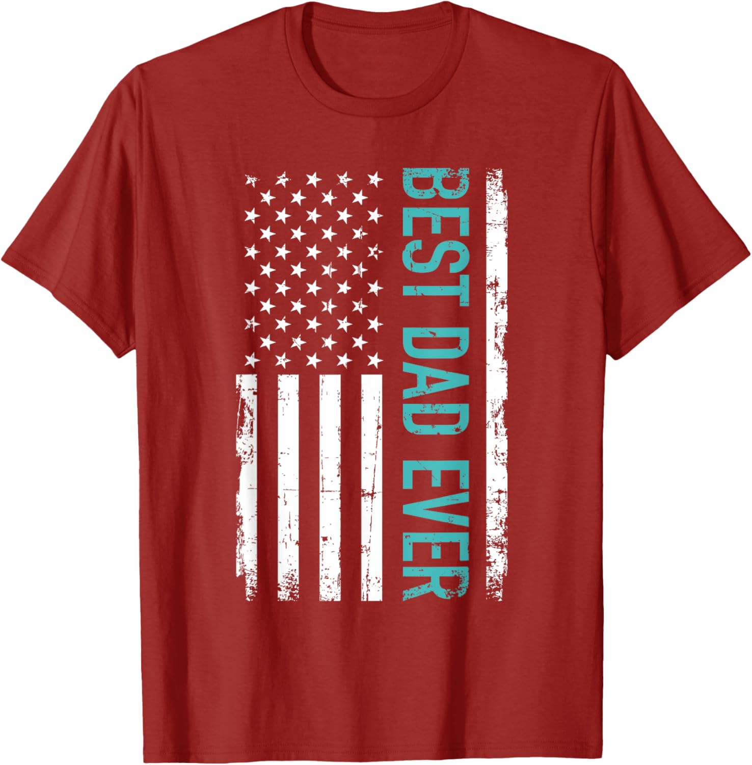 Father's day Best dad ever with US american flag Short Sleeve