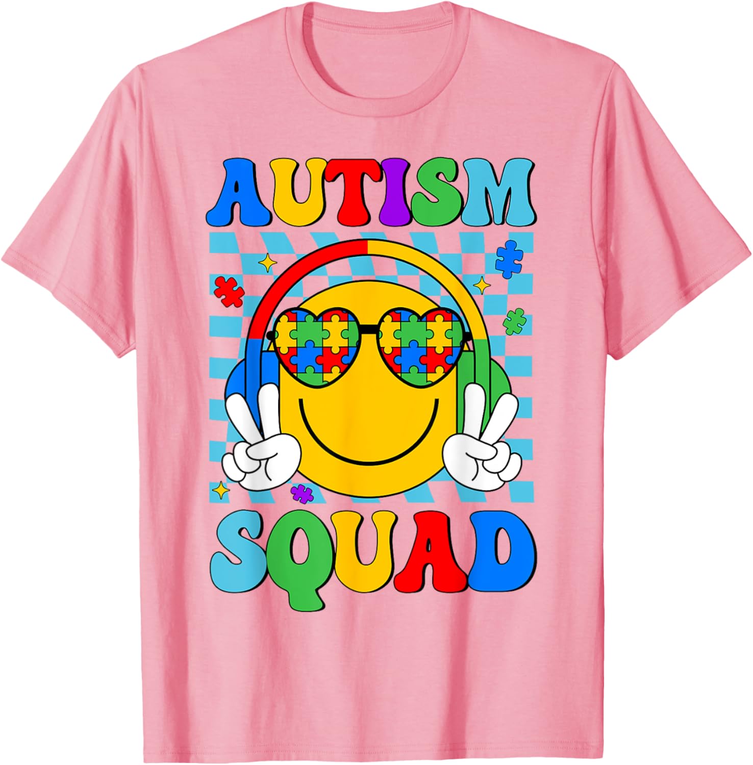 Autism Awareness Autism Squad Support Smile Face Women Men