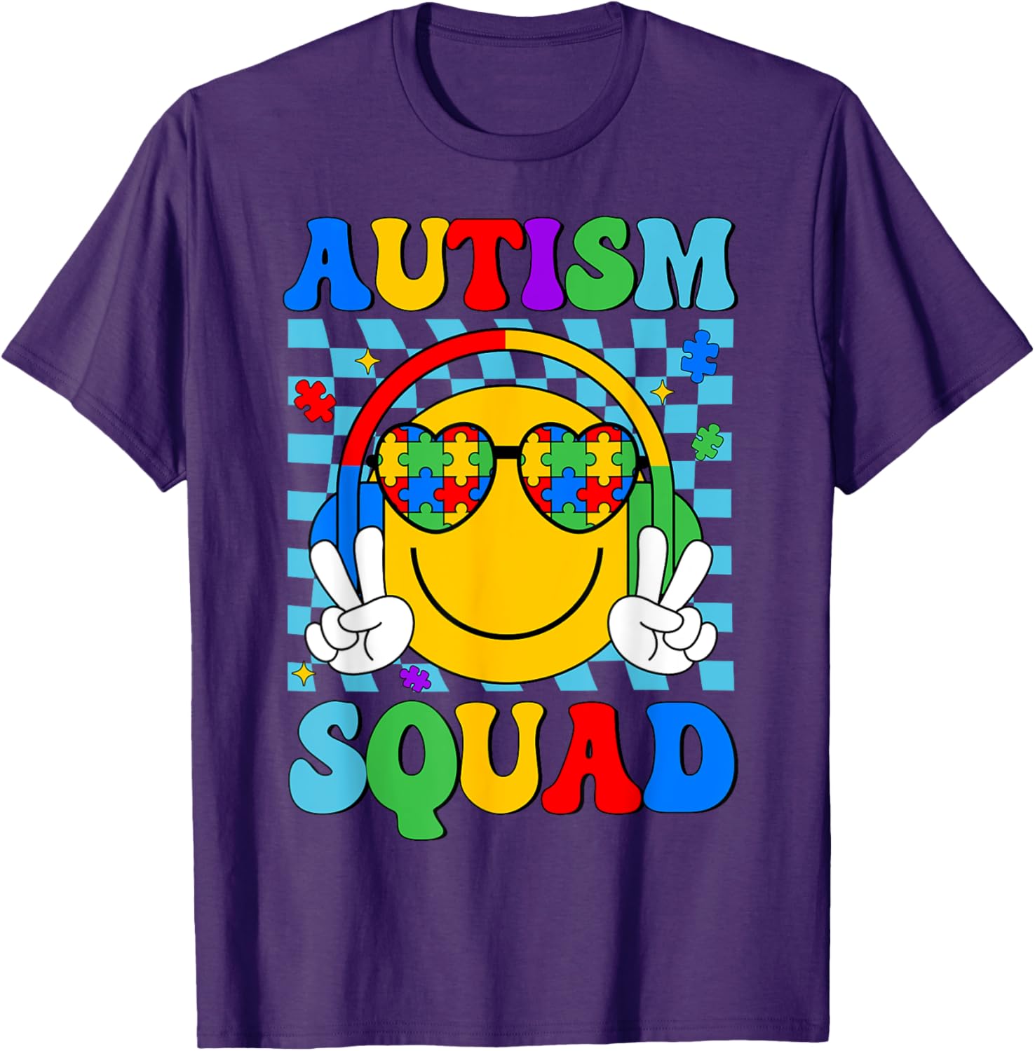 Autism Awareness Autism Squad Support Smile Face Women Men