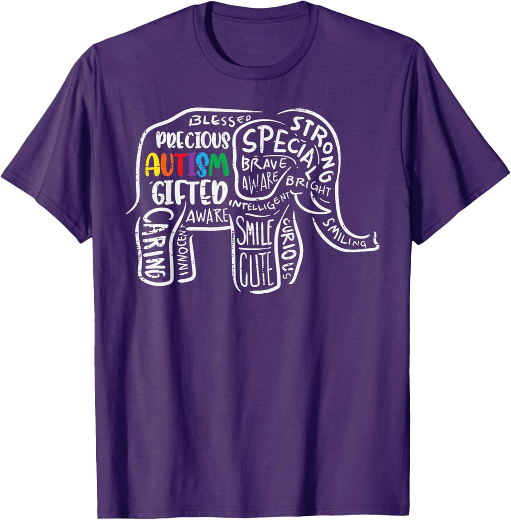 Autism Awareness Elephant Acceptance Autistic Men Women Kids