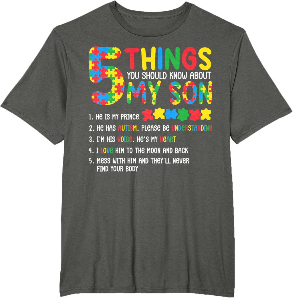 Autism Awareness Shirt 5 Things You Should Know About My Son