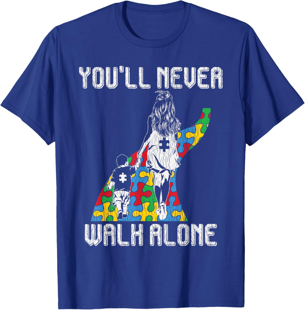 Vintage Mother Son Family Autistic Kids Autism Awareness Mom